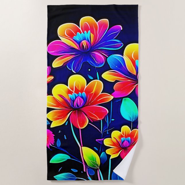 Vivid Floral Bouquet Strandtuch (Vorderseite)