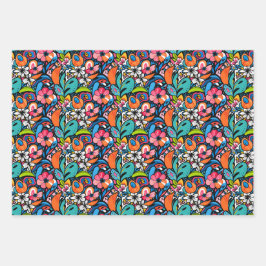 Vivid Floral Garden Bliss Geschenkpapier Set