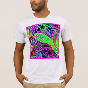 Vivid Foliage Elegance Muster T-Shirt