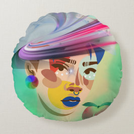 Vivid Fusion Rundes Kissen