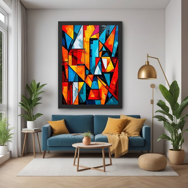 Vivid Geometric Abstrakt - Dynamic Cubist Wall Art Poster (Von Creator hochgeladen)
