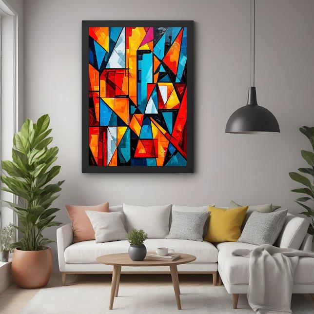 Vivid Geometric Abstrakt - Dynamic Cubist Wall Art Poster (Von Creator hochgeladen)