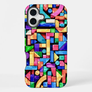 Vivid Geometric Flow iPhone 16 Plus Hülle