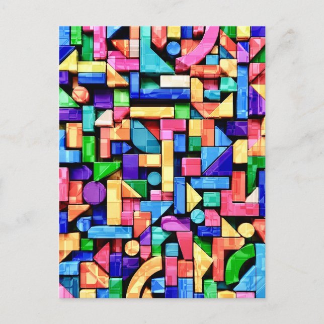 Vivid Geometric Flow Postkarte (Vorderseite)