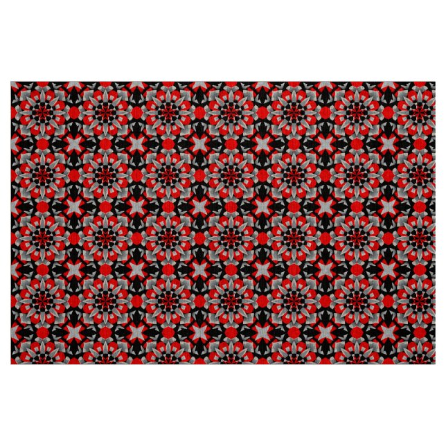Vivid Geometric Mandala Design mit rot, schwarz Stoff (Fat Quarter (45,7 x 55,9 cm))