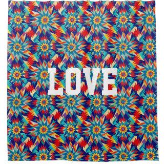 Vivid Geometric Trippy, mehrfarbig, energetisch Duschvorhang