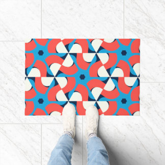 Vivid Geometry Crimson Fußmatte