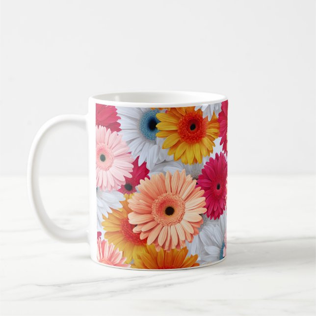 Vivid Gerbera Blooming Kaffeetasse (Links)