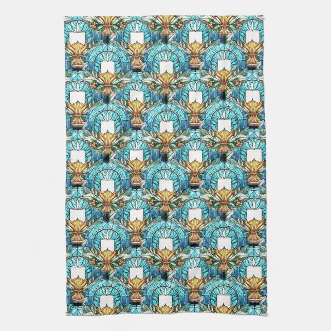 Vivid gestanztes Glas, Holm- und Kerzenmuster Geschirrtuch (Vertikal)