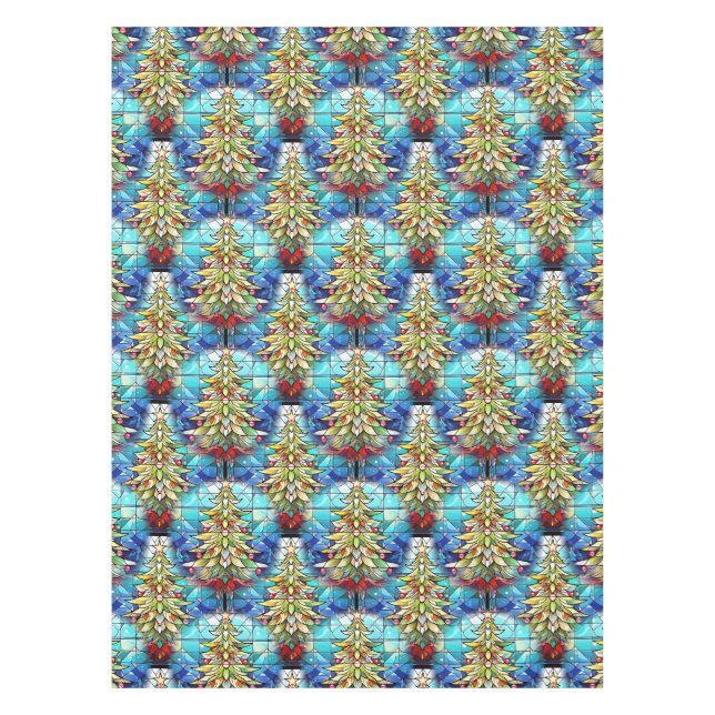 Vivid gesteinigtes Glas Weihnachtsbaummuster Tischdecke (Vorderseite)