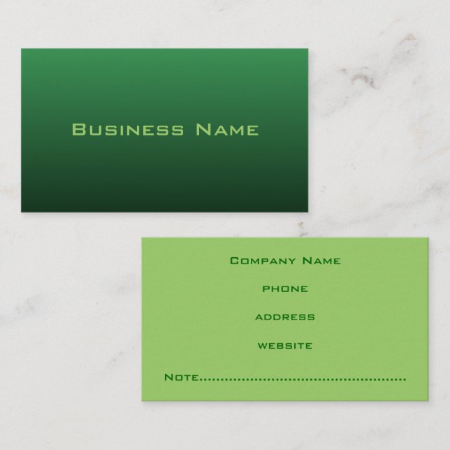 Vivid Green Business Card Visitenkarte (Vorne/Hinten)