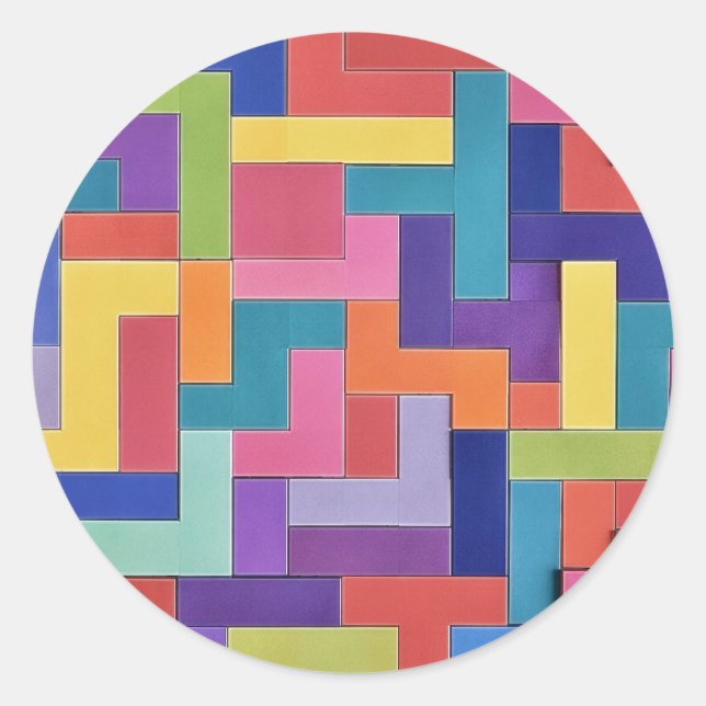 Vivid Grid Runder Aufkleber (Vorderseite)