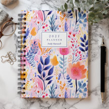 Vivid Hand bemalt Botanical Blue Monogram 2025
