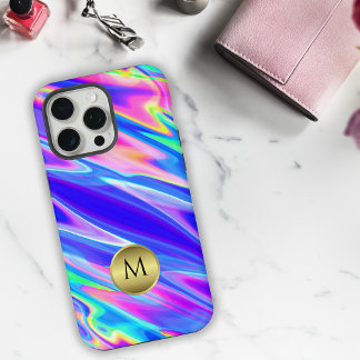 Vivid Holographic Mit Monogramm iPhone 15 Pro Max Hülle