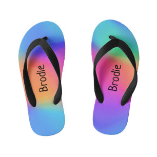 Vivid Holographic Personalisiert Kids Flip Flops