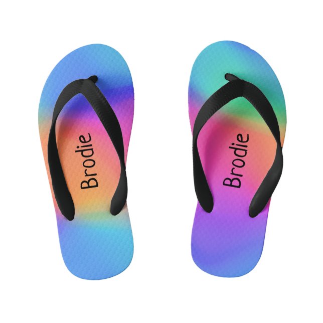 Vivid Holographic Personalisiert Kids Flip Flops (Fußbett)