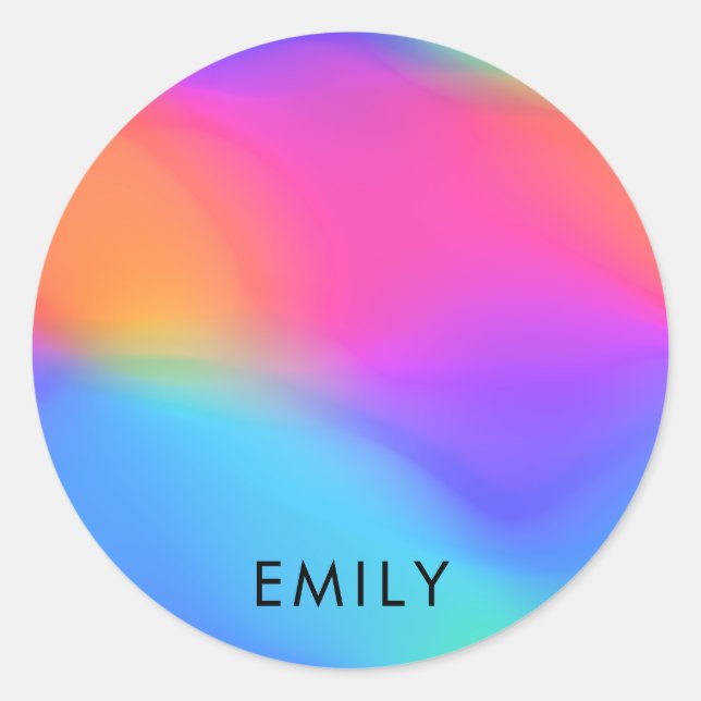 Vivid Holographic Personalisiert Round Sticker (Vorderseite)