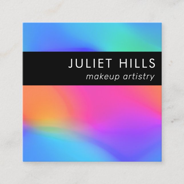 Vivid Holographic Square Business Card Quadratische Visitenkarte (Vorderseite)
