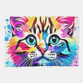 Vivid Kitty Vibes Design Geschirrtuch