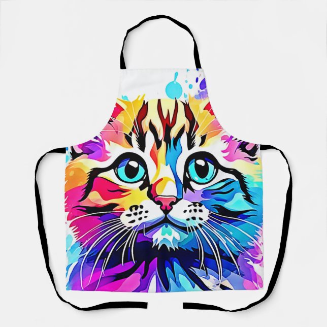 Vivid Kitty Vibes Design Schürze (Vorderseite)