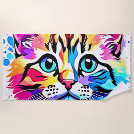 Vivid Kitty Vibes Design Strandtuch
