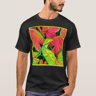 Vivid Leaf Dreams Lebhaftes Muster T-Shirt