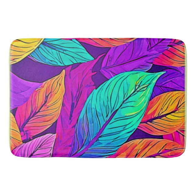 Vivid Leaf Muster Badematte (Vorderseite)