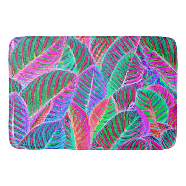 Vivid Leaf Muster Design Badematte (Vorderseite)