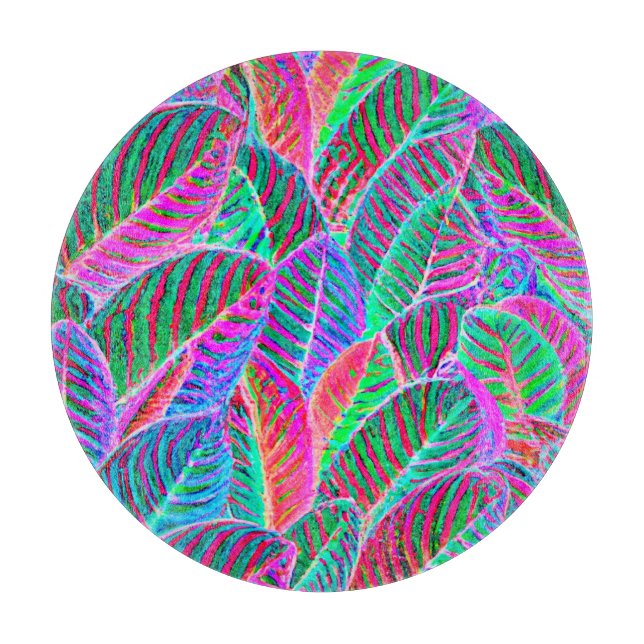 Vivid Leaf Muster Design Schneidebrett (Vorderseite)