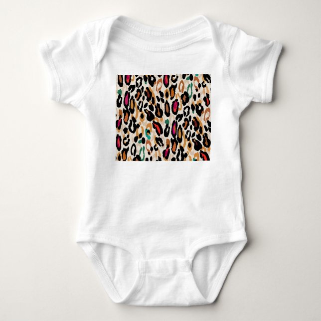 Vivid Leopard Animal Prints Baby Strampler (Vorderseite)