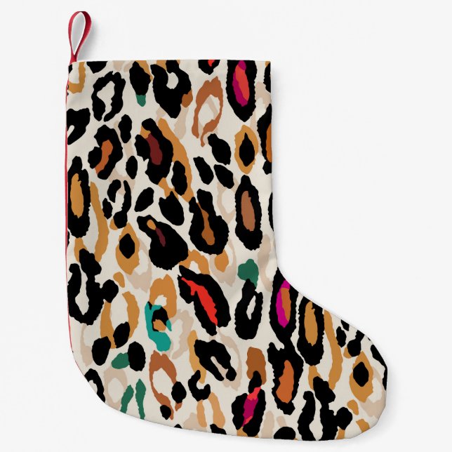 Vivid Leopard Animal Prints Kleiner Weihnachtsstrumpf (Vorderseite)