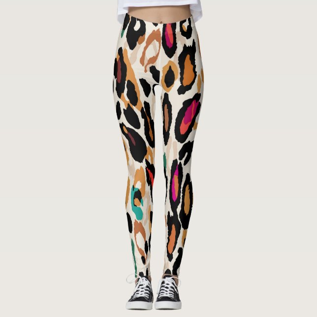 Vivid Leopard Animal Prints Leggings (Vorderseite)