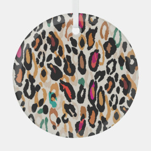 Vivid Leopard Animal Prints Ornament Aus Glas