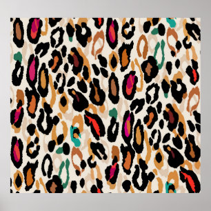 Vivid Leopard Animal Prints Poster