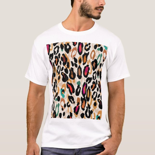 Vivid Leopard Animal Prints T-Shirt (Vorderseite)