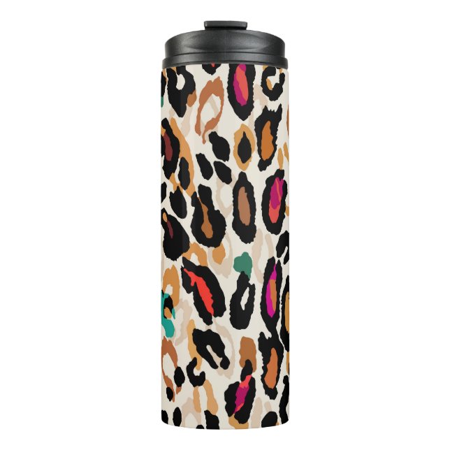 Vivid Leopard Animal Prints Thermosbecher (Vorderseite)