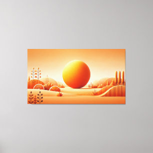 Vivid Mandarine Glow - Minimalistische Kunst der M Leinwanddruck