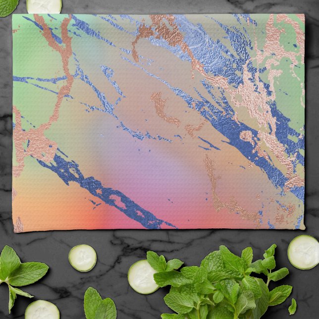 Vivid Marble | Farbige, fette Pastelle Wasserfarbe Geschirrtuch (Von Creator hochgeladen)