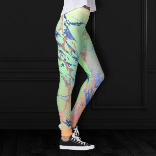Vivid Marble   Farbige, fette Pastelle Wasserfarbe Leggings
