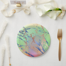 Vivid Marble | Farbige, fette Pastelle Wasserfarbe Pappteller