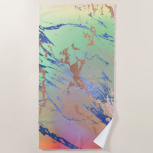 Vivid Marble Farbige, fette Pastelle Wasserfarbe Strandtuch