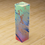Vivid Marble | Farbige, fette Pastelle Wasserfarbe Weinbox<br><div class="desc">Brillanter Spritzer in Aquarelltönen in einer lebhaften, gelben, korallenorangen, türkisblauen und hellgrünen, einfarbigen Orange-Farbpalette. Dieser handbemalte weibliche Farbverlauf fügt den perfekten Pop der Farbe hinzu. Aus der Kollektion "Modern Watercolor Marbles" zeichnet sich dieses Design durch abstrakte flüssige Wirbel aus, die ein cooles, von Glitzer-Venen akzentuiertes Muster schaffen. Für Anpassungen oder...</div>