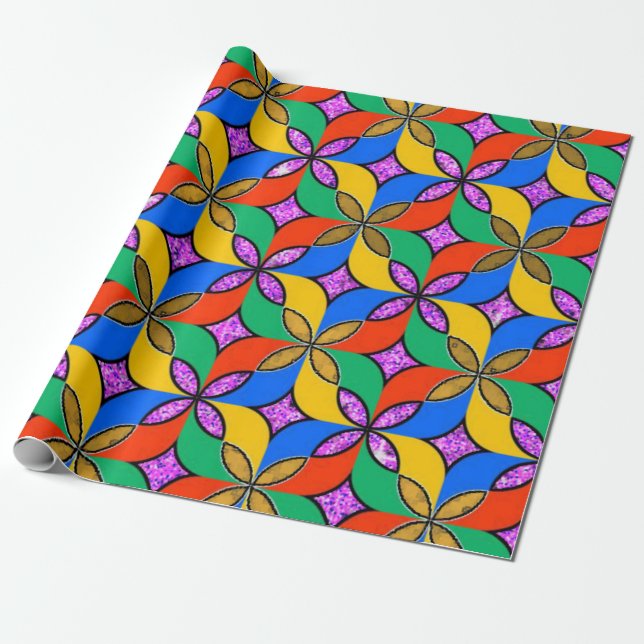 Vivid Multicolor 3D Design Matte Wrapping Paper" Geschenkpapier (Ungerollt)