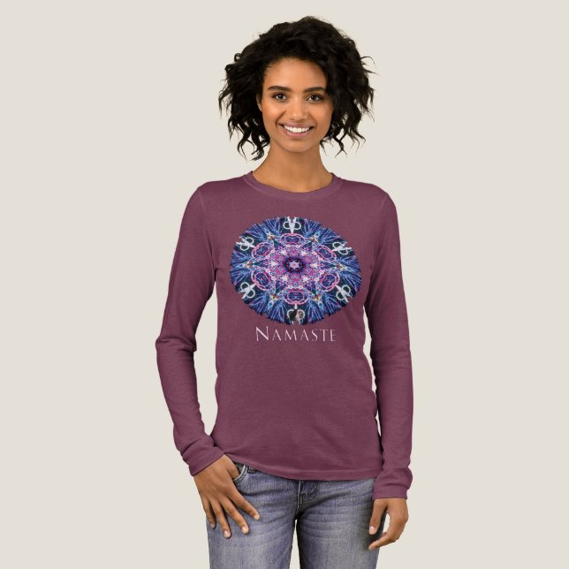 Vivid Namaste Kaleidoscope T-shirt Tri-Blend Shirt (Volle Vorderseite)