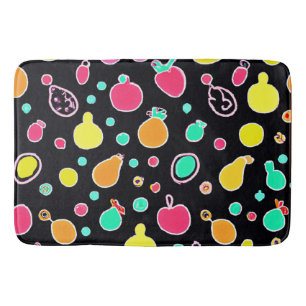 Vivid Neon Fruitful Pattern Badematte