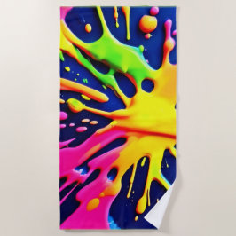 Vivid Neon Splashes Strandtuch