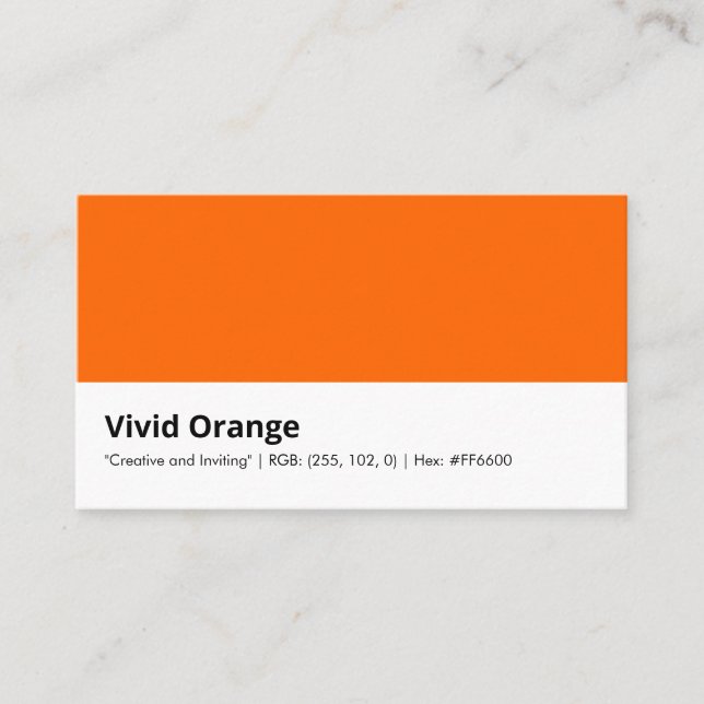 Vivid Orange | "Kreativ und einladend" Visitenkarte (Vorderseite)