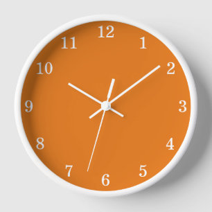 Vivid Orange Minimalistisch Wall Clock Uhr