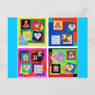 Vivid Origami Art Postcard Postkarte