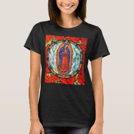 Vivid Our Lady of Guadalupe Hübsche Women's Black T-Shirt
